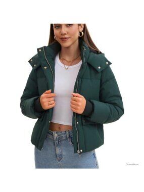 Women's Thickened Waterproof Puffer Jacket Hooded Quilted Coat